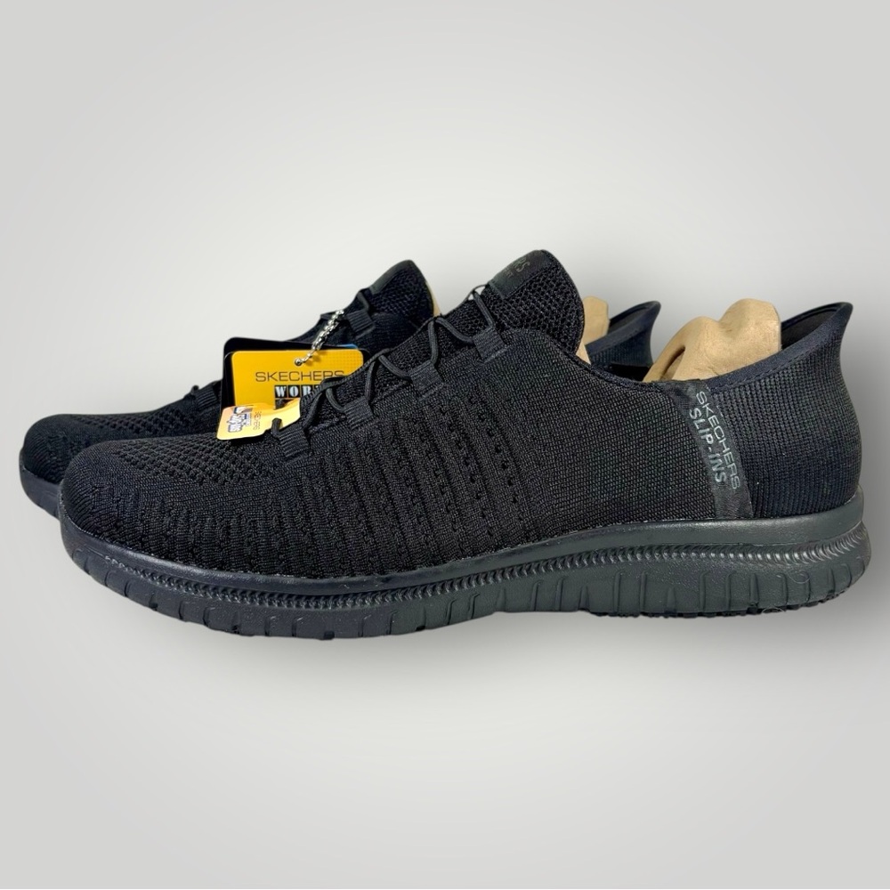 Skechers Slip-Ins Womens Size 9.5 Work Footwear Black Memory Foam - Picture 3 of 11